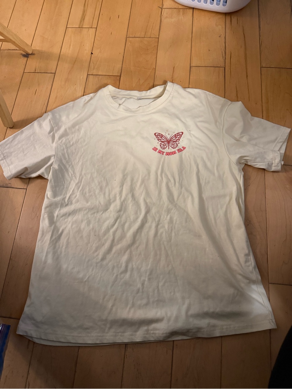 White womens Crewneck T-Shirt in my mom era